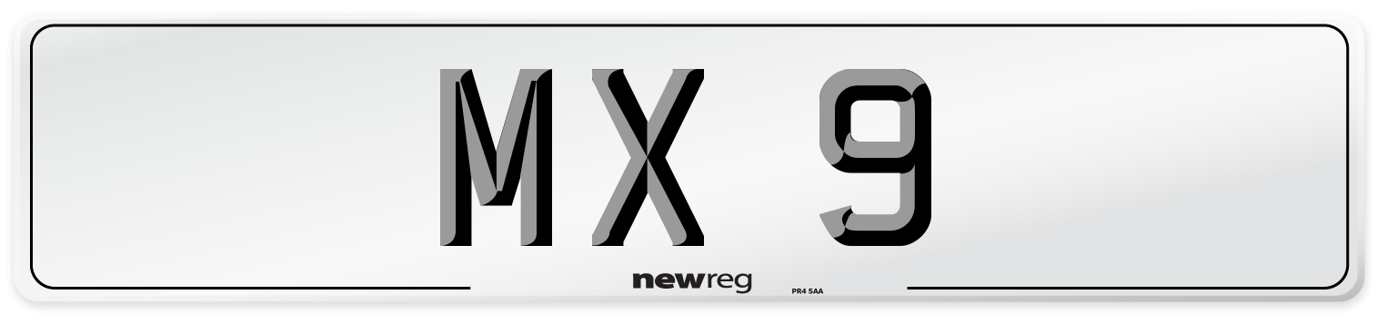 MX 9 Number Plate from New Reg